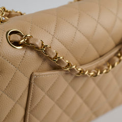 Chanel Classic Double Flap Caviar Beige 2019