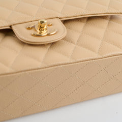 Chanel Classic Double Flap Caviar Beige 2019
