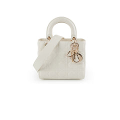 ITEM 19 - Christian Dior Small Lady Dior White Bag