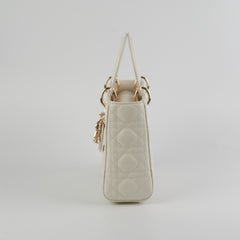 ITEM 19 - Christian Dior Small Lady Dior White Bag
