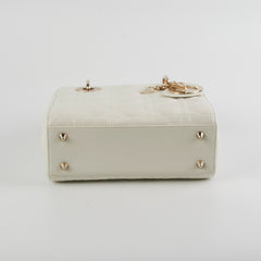 ITEM 19 - Christian Dior Small Lady Dior White Bag