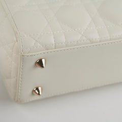 ITEM 19 - Christian Dior Small Lady Dior White Bag