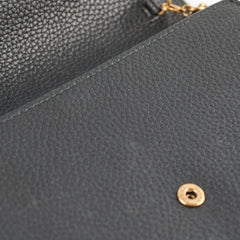 Gucci Marmont Black Leather Wallet On Chain WOC