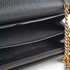 Gucci Marmont Black Leather Wallet On Chain WOC