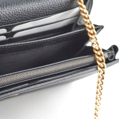 Gucci Marmont Black Leather Wallet On Chain WOC