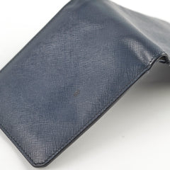 Prada Saffiano Leather Wallet Blue
