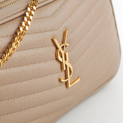 Saint Laurent Mini Lou Dark Beige Camera Crossbody Bag