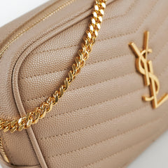 Saint Laurent Mini Lou Dark Beige Camera Crossbody Bag