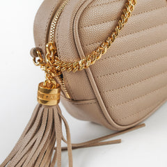 Saint Laurent Mini Lou Dark Beige Camera Crossbody Bag