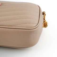 Saint Laurent Mini Lou Dark Beige Camera Crossbody Bag