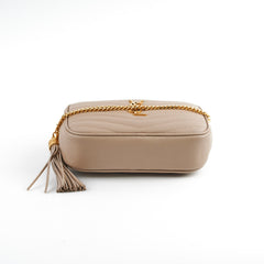 Saint Laurent Mini Lou Dark Beige Camera Crossbody Bag