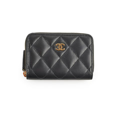 Chanel Classic Zipped Coin Purse Lambskin Black