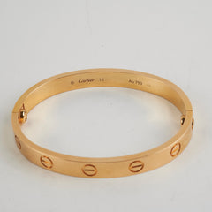 Cartier Love Size 15 Yellow Gold Bracelet