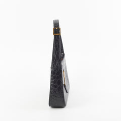 ITEM 9 - Saint Laurent Le5 a 7 croc Embossed Black
