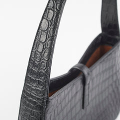 ITEM 9 - Saint Laurent Le5 a 7 croc Embossed Black