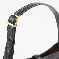 ITEM 9 - Saint Laurent Le5 a 7 croc Embossed Black