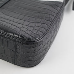ITEM 9 - Saint Laurent Le5 a 7 croc Embossed Black