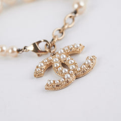 Chanel CC Logo Pearl Bracelet