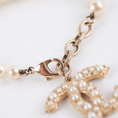 Chanel CC Logo Pearl Bracelet