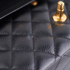 Chanel Medium/Large Caviar Double Classic Flap Black