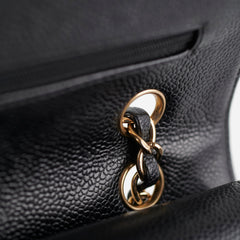 Chanel Medium/Large Caviar Double Classic Flap Black
