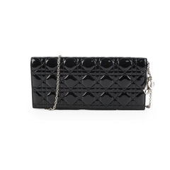 Christian Dior Patent Black Clutch On Chain