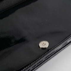 Christian Dior Patent Black Clutch On Chain