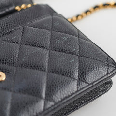 Chanel Wallet on Chain WOC Caviar Black