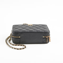 Chanel Caviar Vanity with Top Handle Microchipped Black
