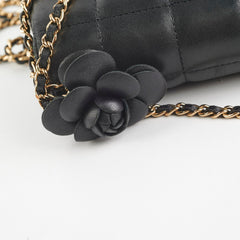 Chanel Seasonal Camelia Lambskin Mini Bag Black