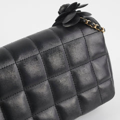 Chanel Seasonal Camelia Lambskin Mini Bag Black