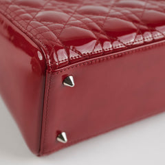 Dior Patent Lady Dior Medium Red