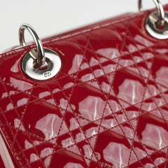Dior Patent Lady Dior Medium Red