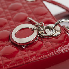 Dior Patent Lady Dior Medium Red