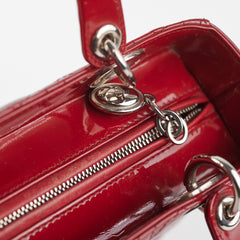 Dior Patent Lady Dior Medium Red