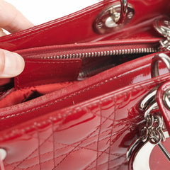 Dior Patent Lady Dior Medium Red