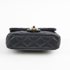 Chanel 23P Seasonal Caviar Mini Flap Black Microchipped