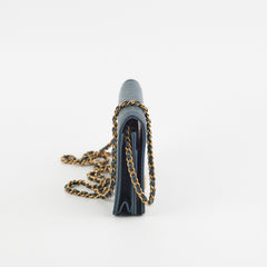 Chanel Wallet On Chain Chevron Caviar Navy GHW