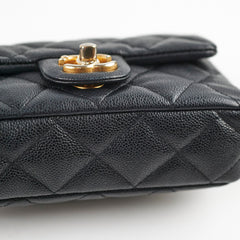 Chanel 23P Seasonal Caviar Mini Flap Black Microchipped