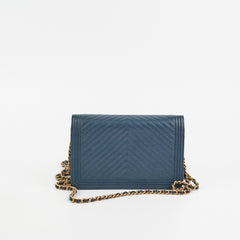 Chanel Wallet On Chain Chevron Caviar Navy GHW