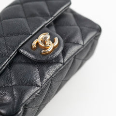 Chanel 23P Seasonal Caviar Mini Flap Black Microchipped