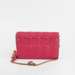 Dior Wallet On Chain Lambskin Pink