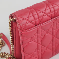 Dior Wallet On Chain Lambskin Pink