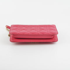 Dior Wallet On Chain Lambskin Pink
