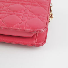 Dior Wallet On Chain Lambskin Pink