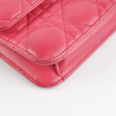 Dior Wallet On Chain Lambskin Pink