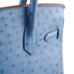 Hermes Birkin Ostrich 30 Blue R Stamp