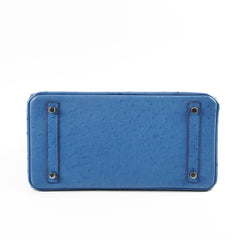 Hermes Birkin Ostrich 30 Blue R Stamp