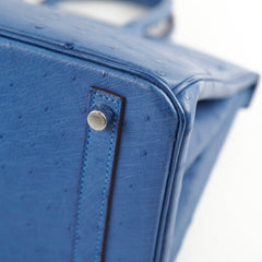 Hermes Birkin Ostrich 30 Blue R Stamp