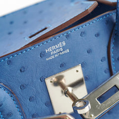 Hermes Birkin Ostrich 30 Blue R Stamp